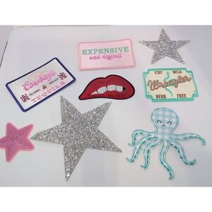 Unbranded Patch Lot Unisex OS Multicolor NEW Western Sequin Glitter Octopus 8pc